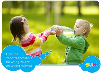 Dzienne zapotrzebowanie na wodę zależy od wieku dziecka.