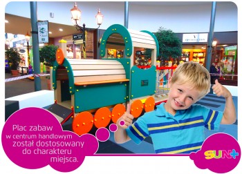 Plac zabaw w centrum handlowym został dostosowany do charakteru miejsca.